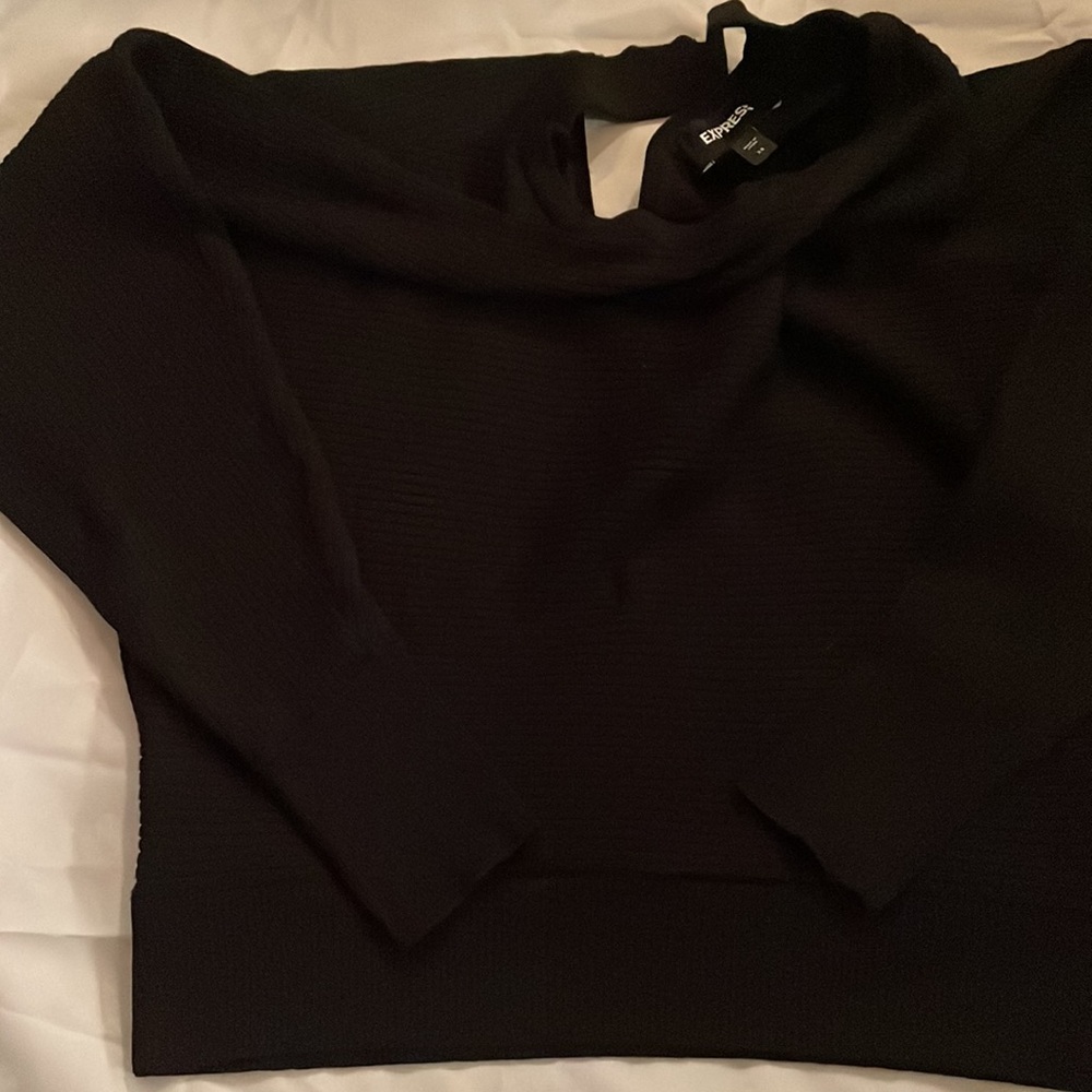 Express Black open back Ribbed sweater